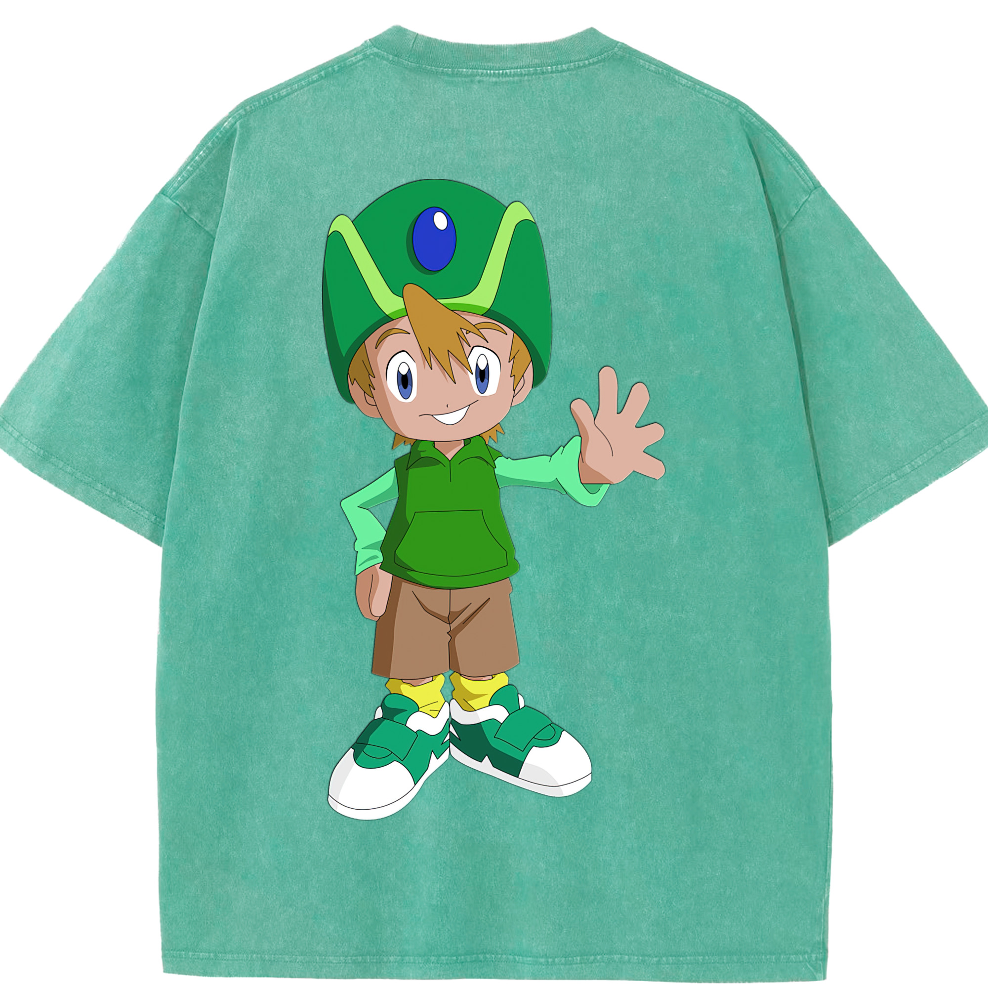 （画像用） Digimon デジタルモンスター/デジモン 綿100% ヴィンテージ風 半袖Tシャツ（背面プリント）